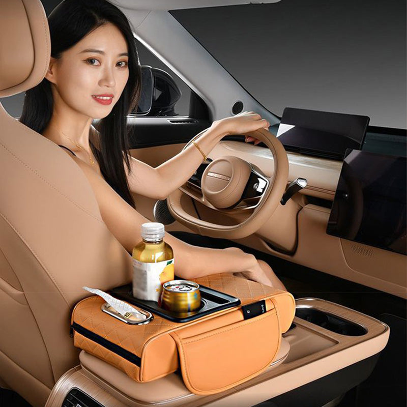 Vente du Nouvel An✨Causette Multifonction pour Accoudoir de Voiture - Pratique et Stylée pour Vos Déplacements