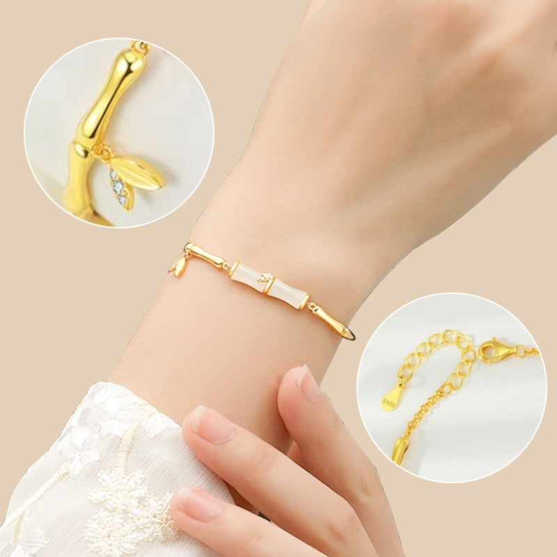 Elegant bamboo bracelet for women with refined chain