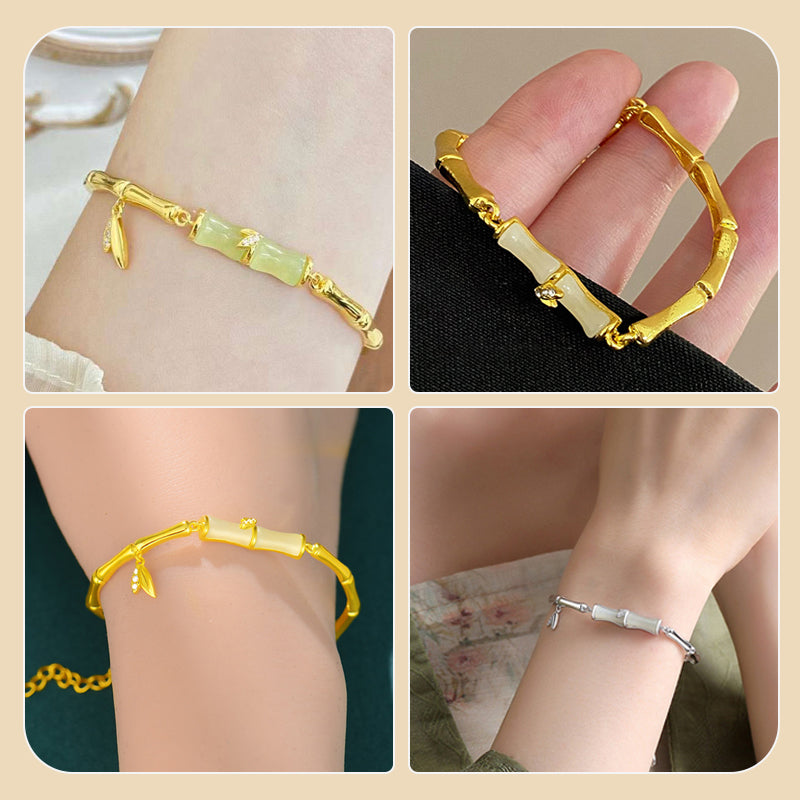 Elegant bamboo bracelet for women with refined chain