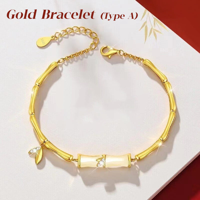 Elegant bamboo bracelet for women with refined chain