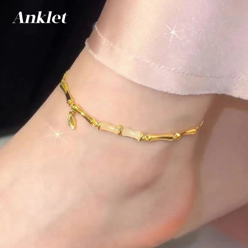 Elegant bamboo bracelet for women with refined chain