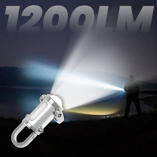 Lampe de Poche Mini Porte-Clés Ultra-Lumineuse 1200 lm, Étanche et Compacte