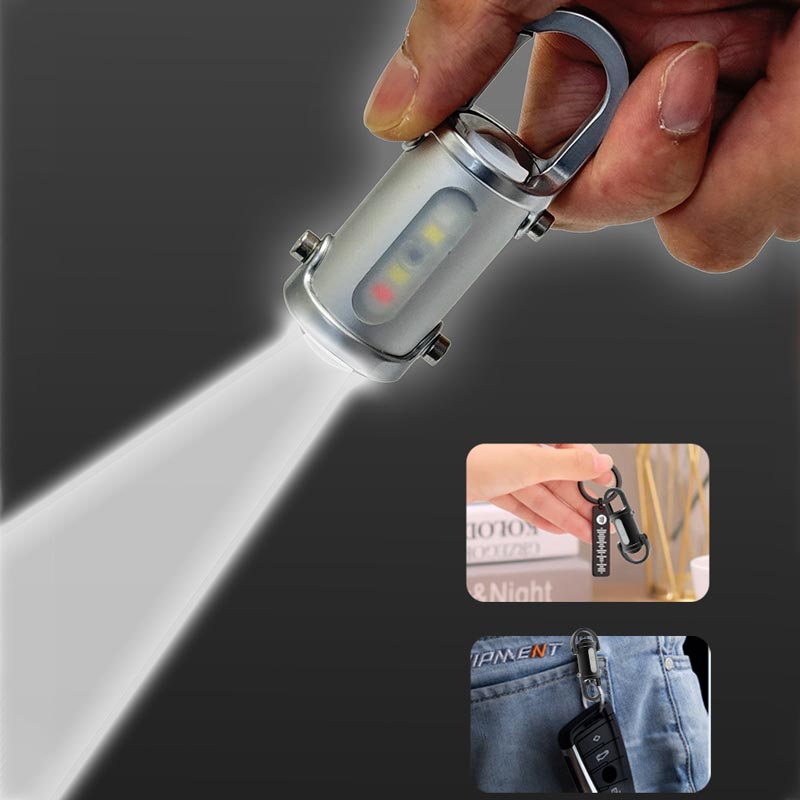 Lampe de Poche Mini Porte-Clés Ultra-Lumineuse 1200 lm, Étanche et Compacte