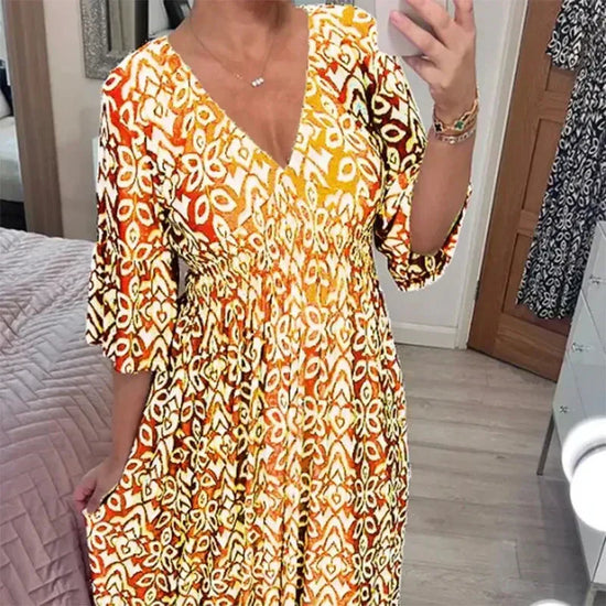 Casual Printed Long Bohemian Neckline Robes – Treat Yourself to an Outstanding Summer Style!