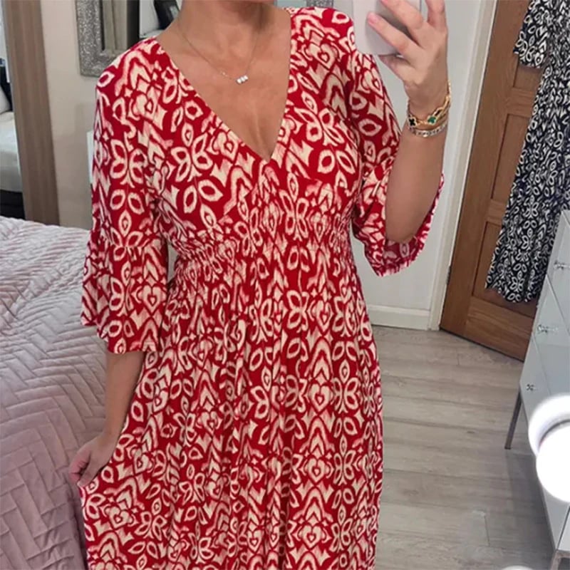 Casual Printed Long Bohemian Neckline Robes – Treat Yourself to an Outstanding Summer Style!