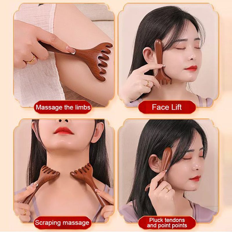 Six-Claw Meridian Massage Comb for Optimal Relaxation