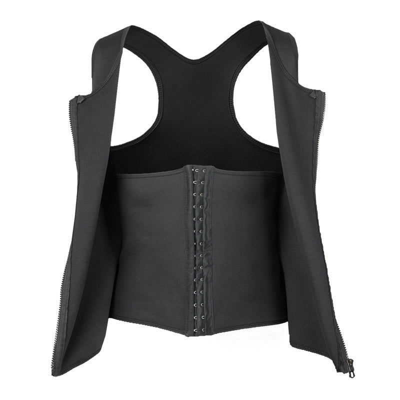 Men's Training Vest with Flat Belly Effect and Zipper for Optimal Support