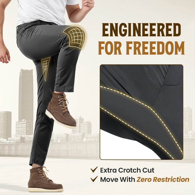 Men's Casual Pants in Solid Color with Elastic Waist and Daily Comfort