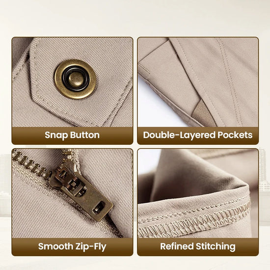Men's Casual Pants in Solid Color with Elastic Waist and Daily Comfort