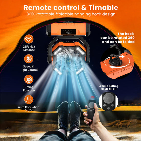 Ventilateur Portable Oscillant avec Télécommande - Puissant et Efficace pour un Confort Optimal