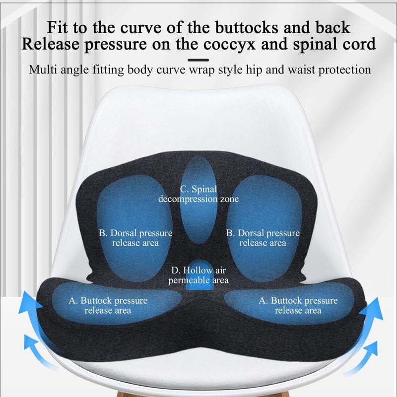 Coussin de siège en mousse à mémoire de forme antidérapant pour un confort optimal