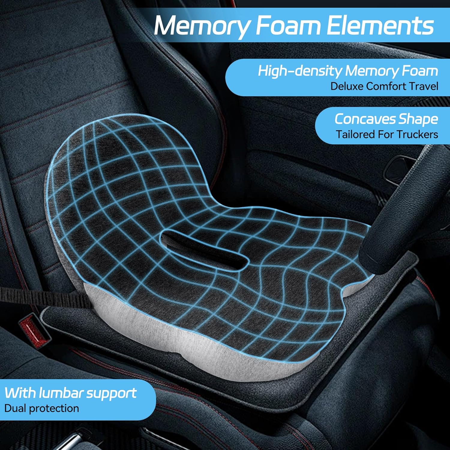 Coussin de siège en mousse à mémoire de forme antidérapant pour un confort optimal