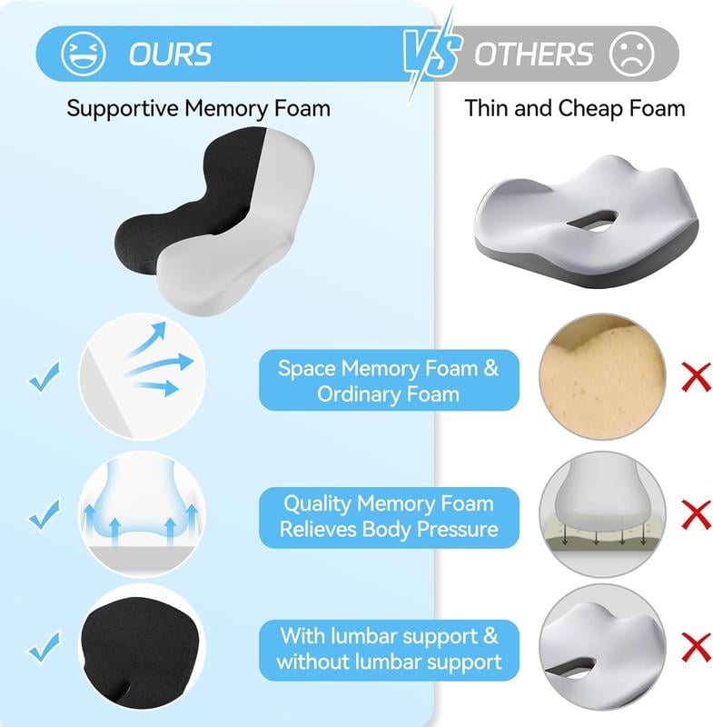 Coussin de siège en mousse à mémoire de forme antidérapant pour un confort optimal