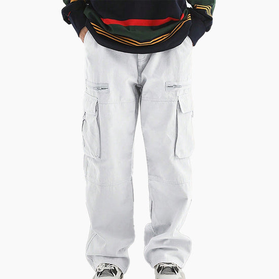Fashionable Men's Pants with Loose Fit and Multiple Pockets