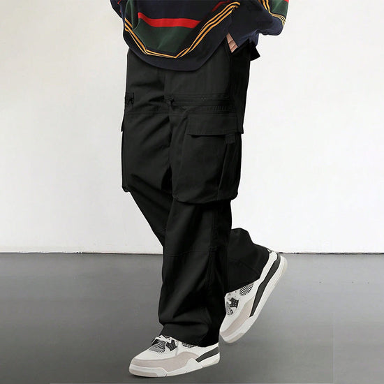 Fashionable Men's Pants with Loose Fit and Multiple Pockets