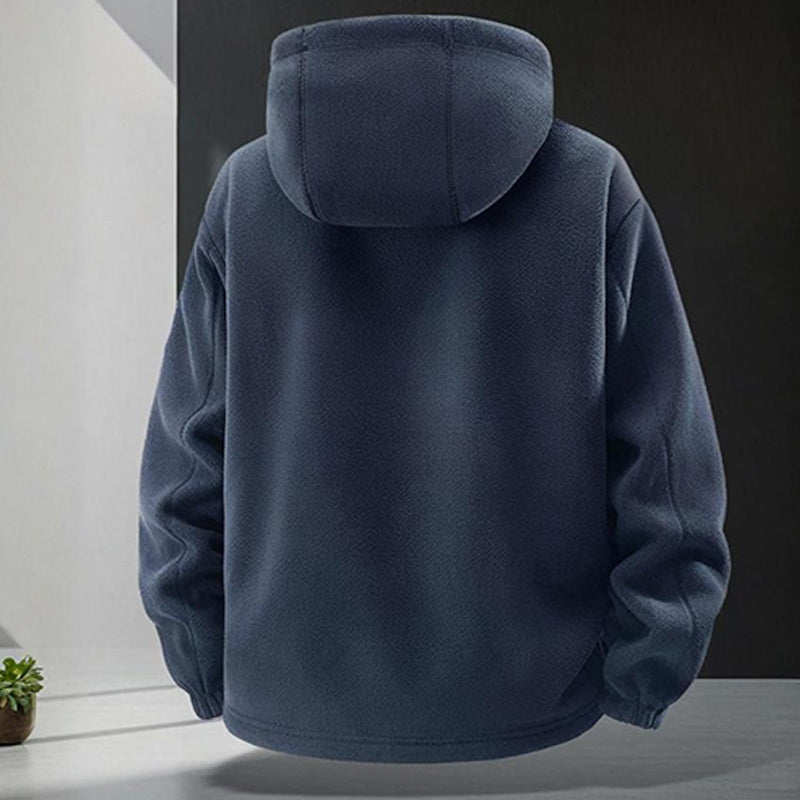 Men's Cozy Hooded Zipper Casual Jacket for Warm Comfort