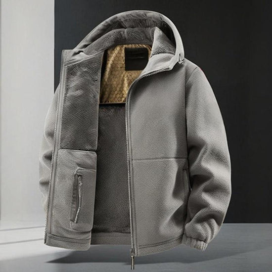 Men's Cozy Hooded Zipper Casual Jacket for Warm Comfort