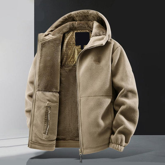 Men's Cozy Hooded Zipper Casual Jacket for Warm Comfort