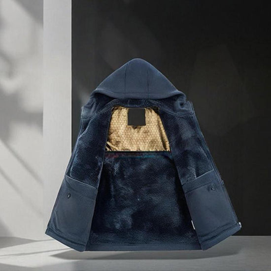 Men's Cozy Hooded Zipper Casual Jacket for Warm Comfort