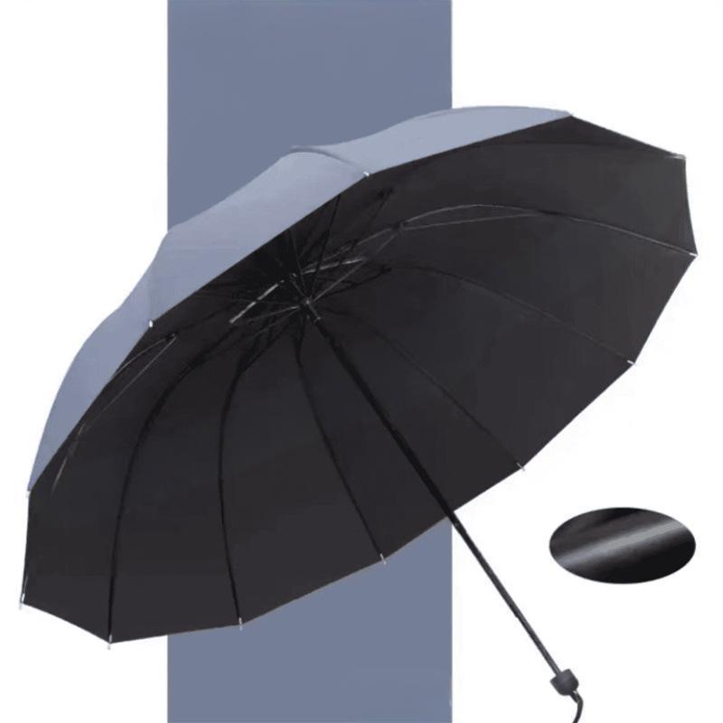 12-Rib Großes Zusammenklappbares Winddichtes Regenschirm