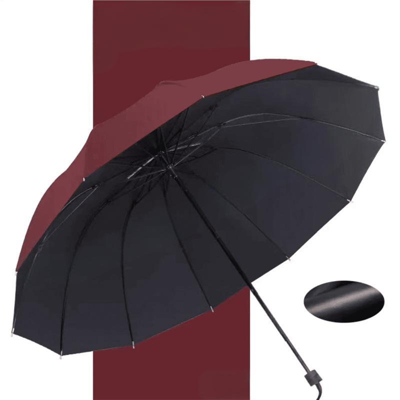 12-Rib Großes Zusammenklappbares Winddichtes Regenschirm