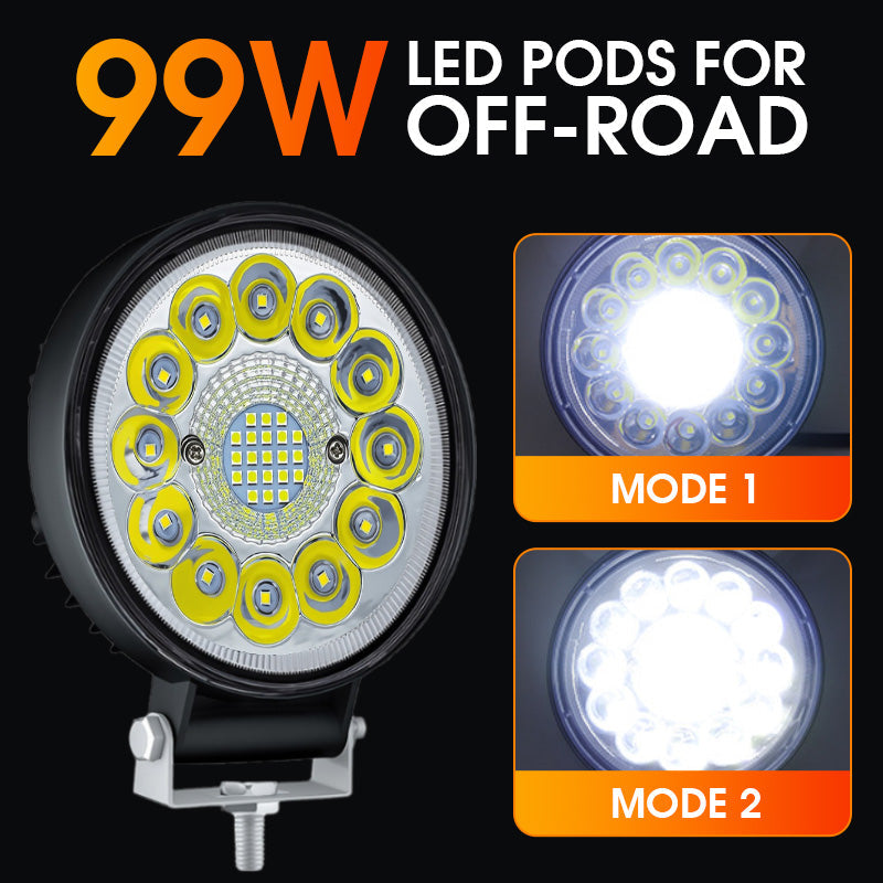 Lumière LED 4 Pouces 99W pour Aventure Tout-Terrain Puissante et Durable