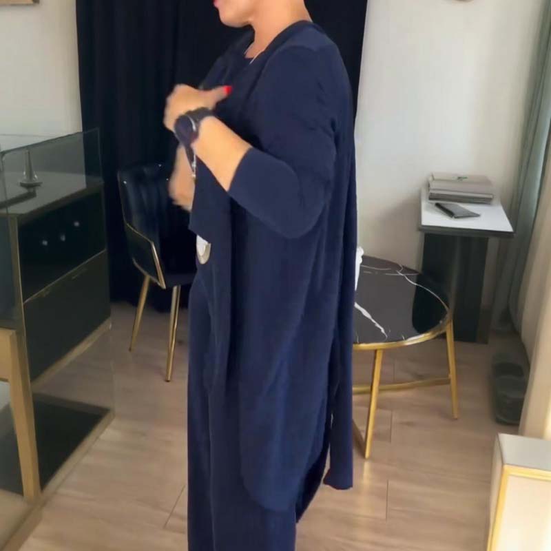 Ensemble 3 pièces chic avec cardigan long, haut tendance et pantalon élégant – Livraison gratuite