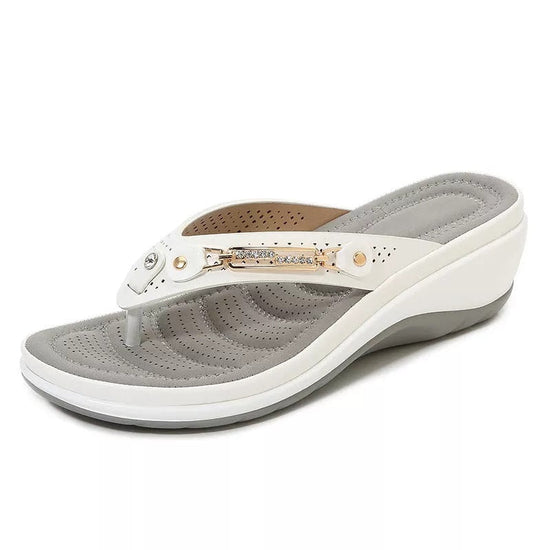 Soft leather sandals with arch support for women